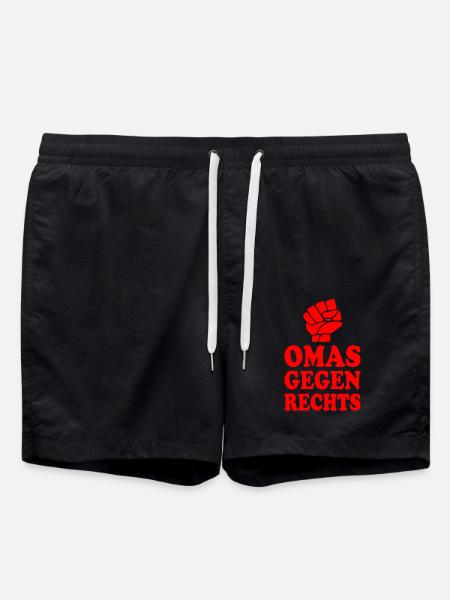 Omas gegen rechts - Badeshorts - Schwarz