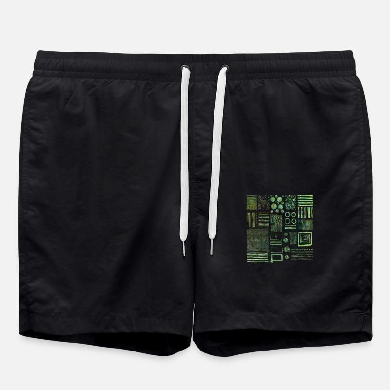 Grafik - Badeshorts - Schwarz