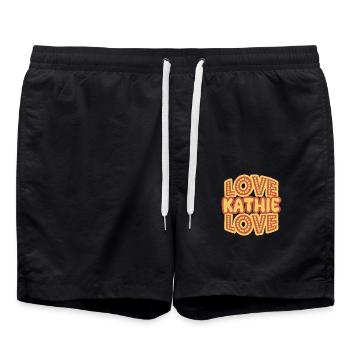 Kathie als Vorname - Badeshorts - Schwarz - Vorne - AI Model Male 185 light (185cm)