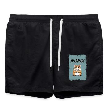 Nope! -Hamster - Swim Trunks - black - Front - AI Model Male 185 light (185cm)