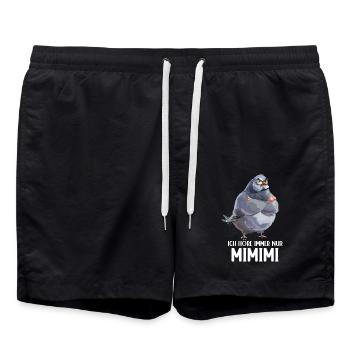 pigeon colombe oiseau pigeon amateur mimimi - Short de bain - noir - Devant - AI Model Male 185 light (185cm)