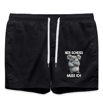 Koala Niedlicher Koalabär Nen scheiss muss ich - Badeshorts - Schwarz - Vorne - AI Model Male 185 light (185cm)