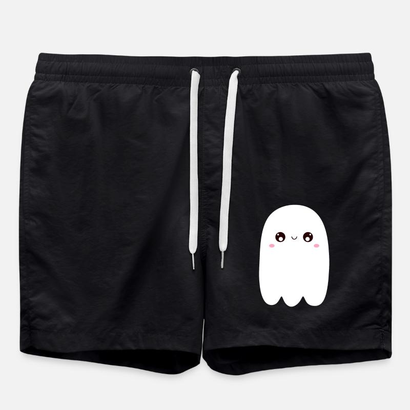 Kawaii Ghost - Swim Trunks - black