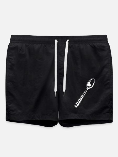 cutlery symbol spoon - Swim Trunks - black