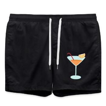 Orange Cocktail - Swim Trunks - black - Front - AI Model Male 185 light (185cm)