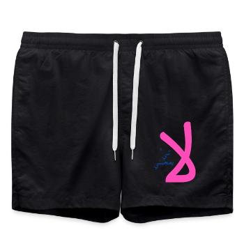 Chaye yojiboni in Arabic - I don't like anything - Swim Trunks - black - Front - AI Model Male 185 light (185cm)