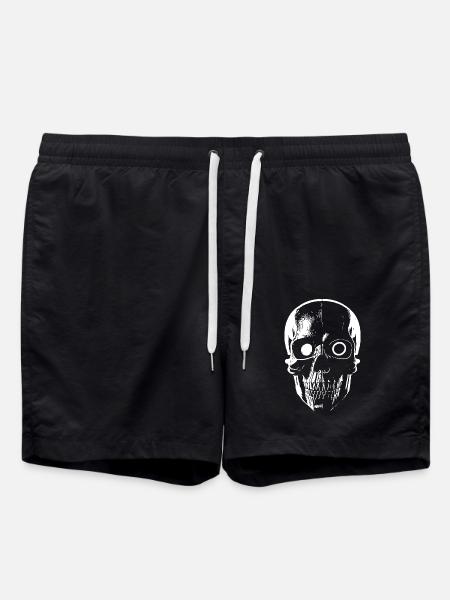 Sci-Fi Cyborg Skull - Swim Trunks - black