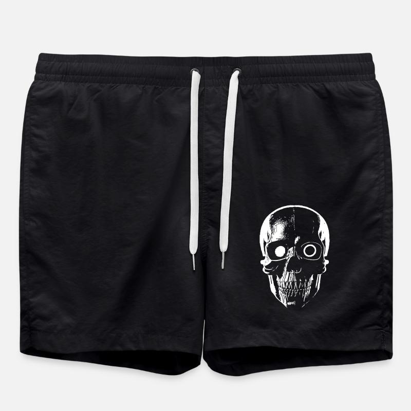 Sci-Fi Cyborg Skull - Badeshorts - Schwarz
