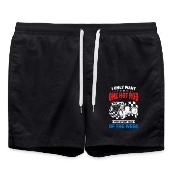 I Only Want One Hot Rod For Every Day Of The Week - Badeshorts - Schwarz - Vorne - AI Model Male 185 light (185cm)
