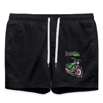 S51 (grün) // Illustration - Badeshorts - Schwarz - Vorne - AI Model Male 185 light (185cm)