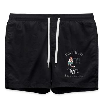 J’peux pas j’ai testé la gravité dans ma cuisine - Short de bain - noir - Devant - AI Model Male 185 light (185cm)