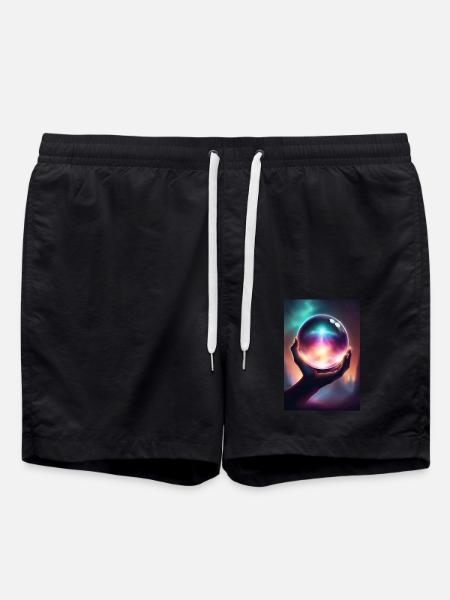 Magic crystal ball in hand - Swim Trunks - black