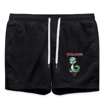 Serpent - Astrologie Chinoise - Short de bain - noir - Devant - AI Model Male 185 light (185cm)