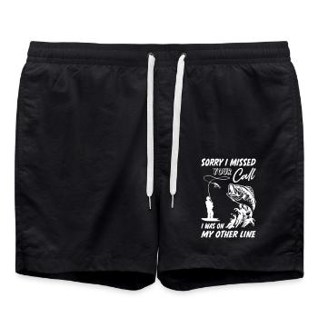 Sorry I Missed Your Call Fishing - Swim Trunks - black - Front - AI Model Male 185 light (185cm)