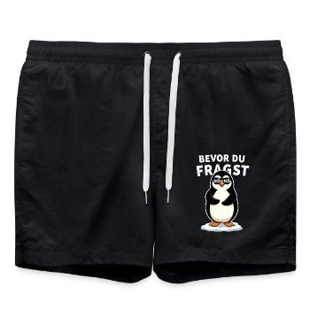 Bevor du fragst - Nein, süßer Pinguin - Badeshorts - Schwarz - Vorne - AI Model Male 185 light (185cm)