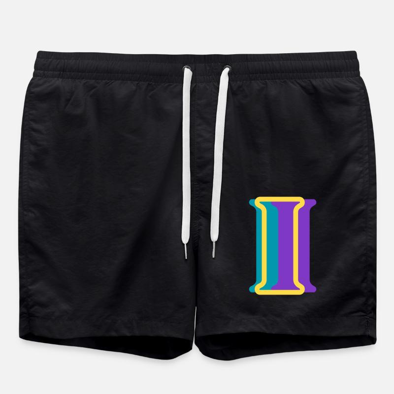 Mehrfarbiger Buchstabe i - Badeshorts - Schwarz