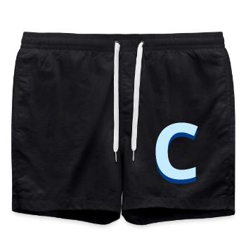 Pop und moderner blauer Buchstabe c - Badeshorts - Schwarz - Vorne - AI Model Male 185 light (185cm)