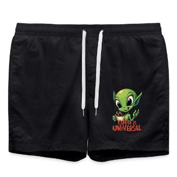 Coffee is Universal - Swim Trunks - black - Front - AI Model Male 185 light (185cm)