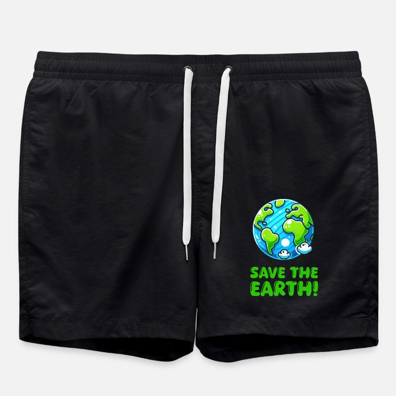 Earth Planet Save the Earth - Short de bain - noir