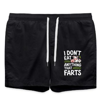 Vegetarian Vegan Veggie Vegetarian - Swim Trunks - black - Front - AI Model Male 185 light (185cm)