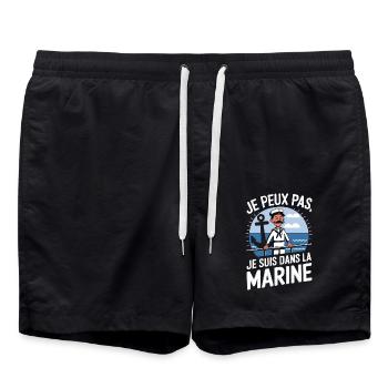 Je peux pas je suis dans la Marine - Short de bain - noir - Devant - AI Model Male 185 light (185cm)