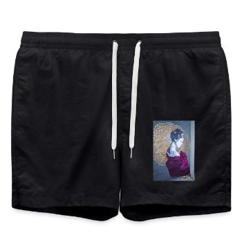 Streetart - Badeshorts - Schwarz - Vorne - AI Model Male 185 light (185cm)