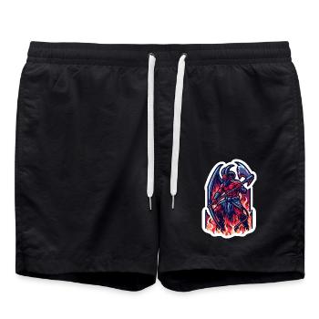 Feuerdämon - Badeshorts - Schwarz - Vorne - AI Model Male 185 light (185cm)