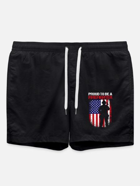 Firefighter Fire Brigade - Swim Trunks - black