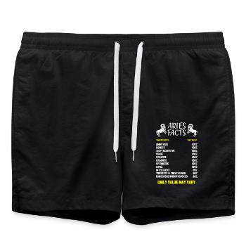 Sternzeichen Widder - Badeshorts - Schwarz - Vorne - AI Model Male 185 light (185cm)