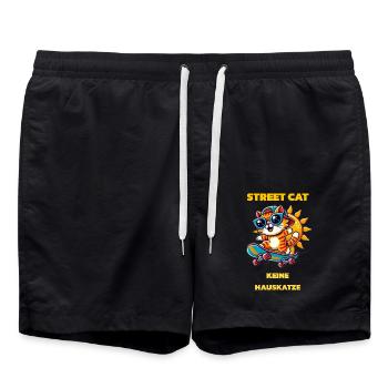 STREET CAT - Badeshorts - Schwarz - Vorne - AI Model Male 185 light (185cm)