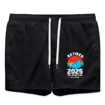 Retirement 2025 Pensioner Pension Pensioner - Swim Trunks - black - Front - AI Model Male 185 light (185cm)