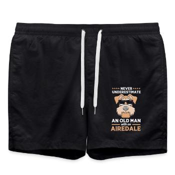 Airedale Terrier - Badeshorts - Schwarz - Vorne - AI Model Male 185 light (185cm)
