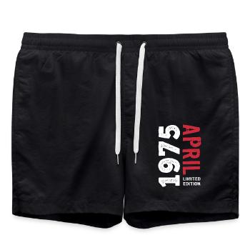 Édition limitée Avril 1975 Cadeau d’anniversaire - Short de bain - noir - Devant - AI Model Male 185 light (185cm)