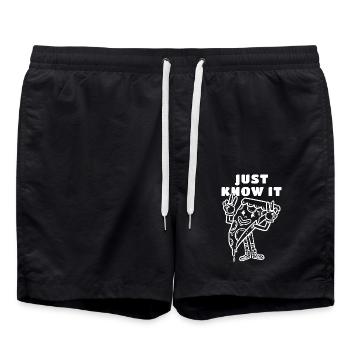 Pizza Fast-Food Idée cadeau - Short de bain - noir - Devant - AI Model Male 185 light (185cm)