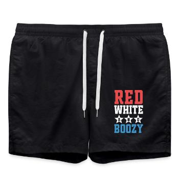 Rouge, Blanc et Alcoolisé - Short de bain - noir - Devant - AI Model Male 185 light (185cm)
