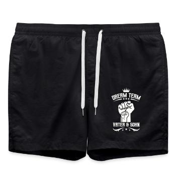 vater und sohn faust team 1 - Badeshorts - Schwarz - Vorne - AI Model Male 185 light (185cm)