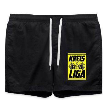 Kreisliga Bier - Badeshorts - Schwarz - Vorne - AI Model Male 185 light (185cm)
