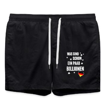 Finanzkrise - Badeshorts - Schwarz - Vorne - AI Model Male 185 light (185cm)