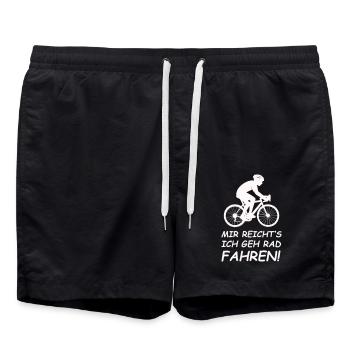 fahrrad rad fahren - Badeshorts - Schwarz - Vorne - AI Model Male 185 light (185cm)