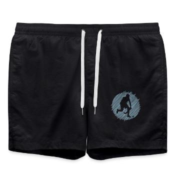 Feldhockey Spieler - Badeshorts - Schwarz - Vorne - AI Model Male 185 light (185cm)