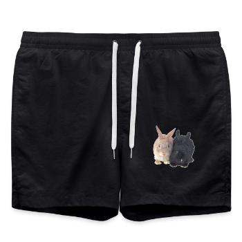 Lapins noir brun - Short de bain - noir - Devant - AI Model Male 185 light (185cm)