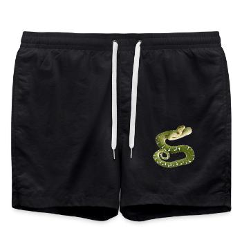 Snake reptile green white - Swim Trunks - black - Front - AI Model Male 185 light (185cm)