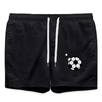 balle football jouer club sport but shoot - Short de bain - noir - Devant - AI Model Male 185 light (185cm)