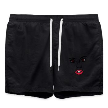 woman sexy nose face head female girl girl - Swim Trunks - black - Front - AI Model Male 185 light (185cm)