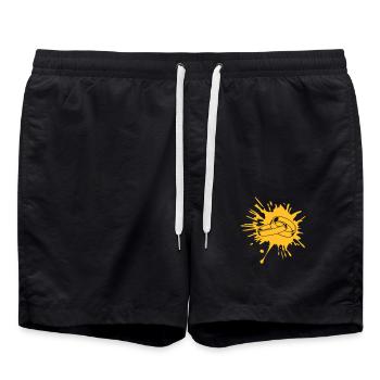 spritzer klecks farbe tropfen graffiti 2 verbunden - Badeshorts - Schwarz - Vorne - AI Model Male 185 light (185cm)