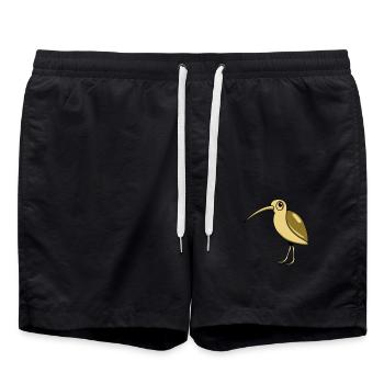Schnepfe Vogel Tier witzig süss Design - Badeshorts - Schwarz - Vorne - AI Model Male 185 light (185cm)