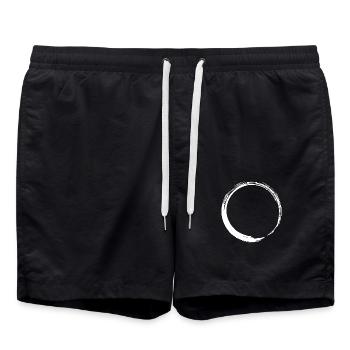 Circle shape circle icon design variant New white - Swim Trunks - black - Front - AI Model Male 185 light (185cm)