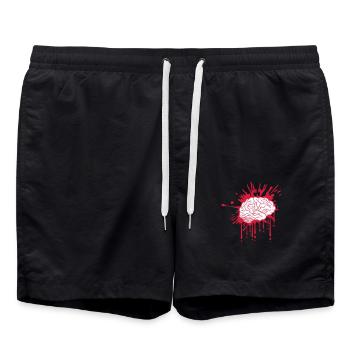 Bloody brain design - Swim Trunks - black - Front - AI Model Male 185 light (185cm)