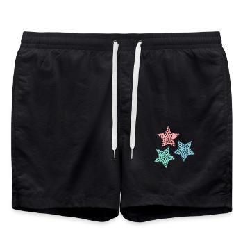 STAR. STARS. STAR. STARS. FEAST. ANNIVERSARY - Swim Trunks - black - Front - AI Model Male 185 light (185cm)