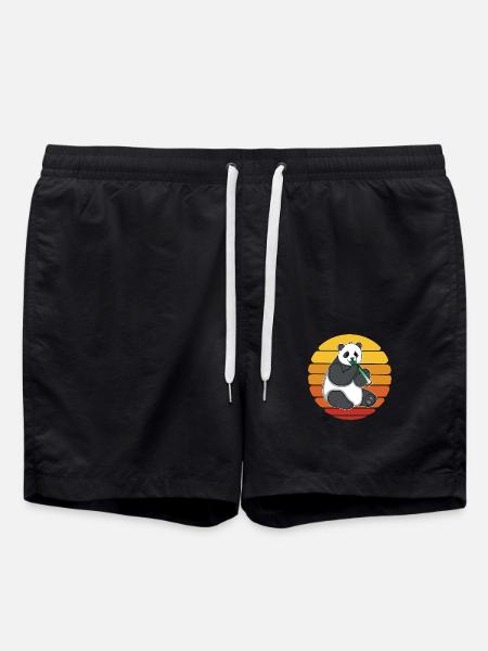 Panda panda ours mange panda panda - Short de bain - noir